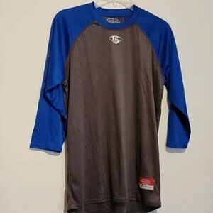 EUC Louisville Slugger Baseball Tee Adult S Royal Gray Box 10
